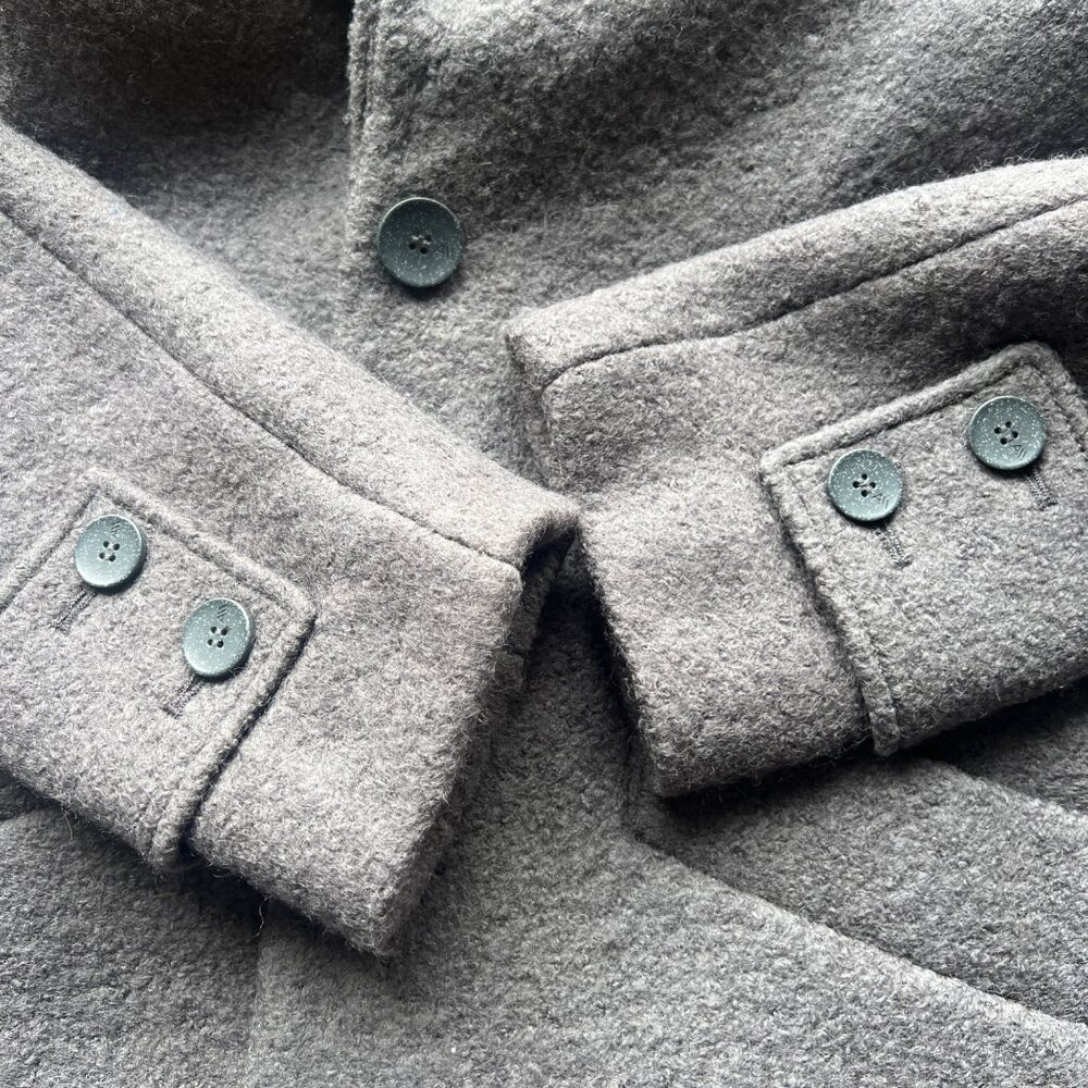 Andrew Marc Regine Gray Wool-Blend Button-Up Knee-Length Coat Notch Lapel Size M - Picture 4 of 10